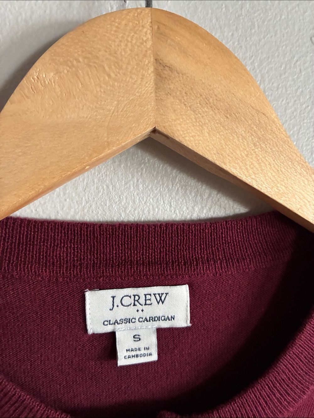 J.Crew Burgundy Jeweled Button Cardigan Rhinestone Preppy Sweater Small - Picture 2 of 7